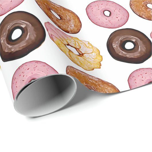 cadeauomslag van chocolade, geglazuurde en aardbei cadeaupapier (Rol Hoek)