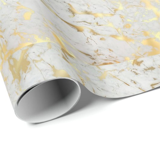cadeauomslag voor witte en gouden marmer cadeaupapier (Rol Hoek)