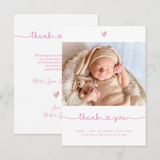 Cadeauonthulling Bedankt DIY Kleur Script (Voorkant / Achterkant)