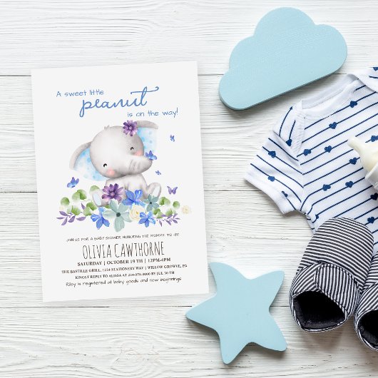 Cadeauonthulling Cute Olifant bloemen Geslacht neu Kaart