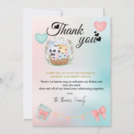 Cadeauonthulling Geslacht Reveal Bedankkaart Kaart (Voorkant)