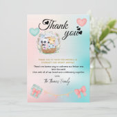 Cadeauonthulling Geslacht Reveal Bedankkaart Kaart (Staand voorkant)