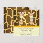 Cadeauonthullingsparty voor giraffen kaart (Voorkant / Achterkant)