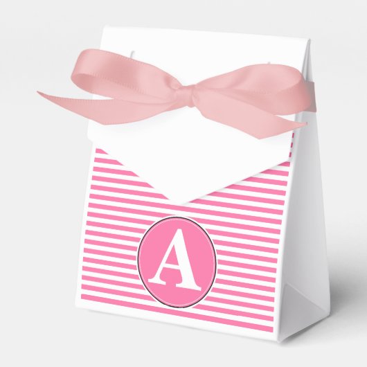 Cadeaupakket, gestreepte monogram aangepaste sjabl bedankdoosjes (Voorkant Zijde)
