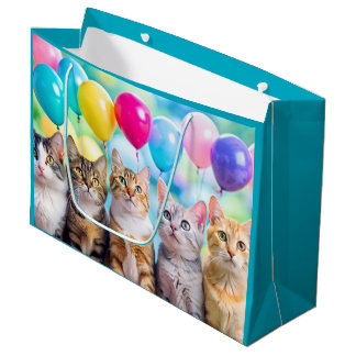 Cadeaupakket van kittens met ballen, Verjaardag Groot Cadeauzakje