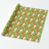 Cadeaupapier - 3D Neon Bloemen (Uitgerold)