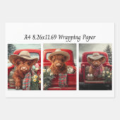 Cadeaupapier 9 A4-ontwerpen Paashaas Highland (Voorkant 3)