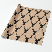 Cadeaupapier - Beige hertenkop (Uitgerold)