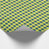 Cadeaupapier, Blauw Geel Gingham Cadeaupapier (Hoek)