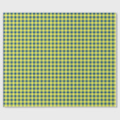 Cadeaupapier, Blauw Geel Gingham Cadeaupapier (Vlak)