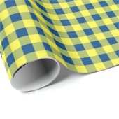 Cadeaupapier, Blauw Geel Gingham Cadeaupapier (Rol Hoek)