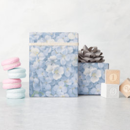 Cadeaupapier | Blauw Hydrangeabloemen Cadeaupapier