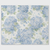 Cadeaupapier | Blauw Hydrangeabloemen Cadeaupapier (Vlak)