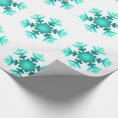 Cadeaupapier Blauw Sneeuwvlokken (Hoek)