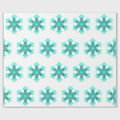 Cadeaupapier Blauw Sneeuwvlokken (Vlak)