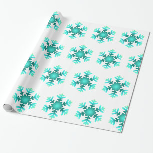 Cadeaupapier Blauw Sneeuwvlokken