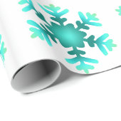 Cadeaupapier Blauw Sneeuwvlokken (Rol Hoek)