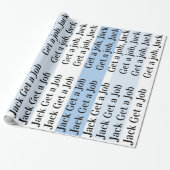 Cadeaupapier Blauw&Wit Streep Zoek een baan Jack (Uitgerold)