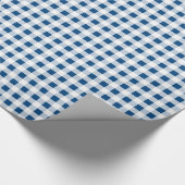 Cadeaupapier, Blauwe Gingham Cadeaupapier (Hoek)
