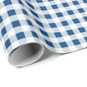 Cadeaupapier, Blauwe Gingham Cadeaupapier (Rol Hoek)