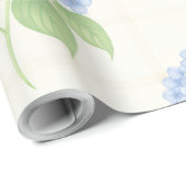 Cadeaupapier | Blauwe Hortensia | Luxe Ivoire Scho (Rol Hoek)