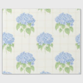 Cadeaupapier | Blauwe Hortensia | Luxe Ivoorkleuri (Vlak)