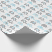 Cadeaupapier - Blauwe Olifanten (Hoek)