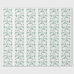 Cadeaupapier Bloemen Blauw Botanisch