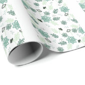 Cadeaupapier Bloemen Blauw Botanisch (Rol Hoek)