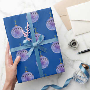 Cadeaupapier - Boomornament op donkerblauw