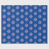 Cadeaupapier - Boomornament op donkerblauw (Vlak)