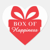 Cadeaupapier “Box of Happiness” | Cute Rood Hart Sticker (Voorkant)