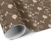 Cadeaupapier | Brown Lace Floral (Rol Hoek)