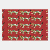 Cadeaupapier - Chinese Draken op Drie Kleuren (Voorkant 2)