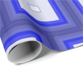 Cadeaupapier - Concentrische Vierkanten in Blauwe (Rol Hoek)