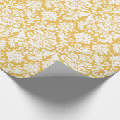 Cadeaupapier | Damask Floral Geel Wit (Hoek)