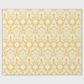 Cadeaupapier | Damask Floral Geel Wit (Vlak)