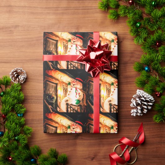 Cadeaupapier dat het Snowman-ontwerp voorstelt (Feestdagen Geschenken)