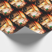 Cadeaupapier dat het Snowman-ontwerp voorstelt (Hoek)