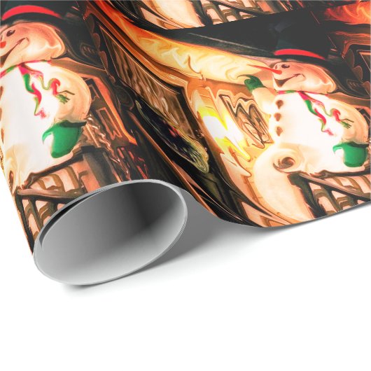 Cadeaupapier dat het Snowman-ontwerp voorstelt (Rol Hoek)