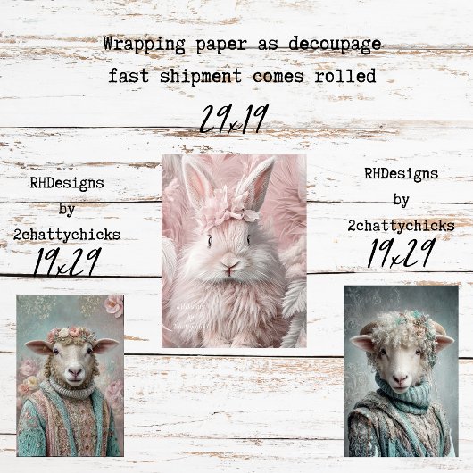 Cadeaupapier Decoupage Lentelam Pink Konijn