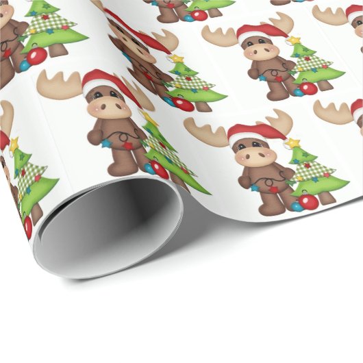 Cadeaupapier - Eland Kerstboom Vreugde (Rol Hoek)