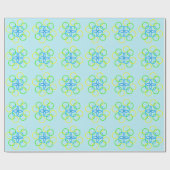 Cadeaupapier - elkaar kruisende ringen (blauw) (Vlak)