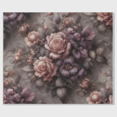 Cadeaupapier Floral Plum Copper Roos (Vlak)