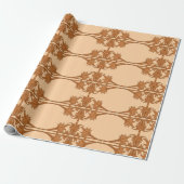 Cadeaupapier - Gebogen bladeren in tegelpatroon (Uitgerold)