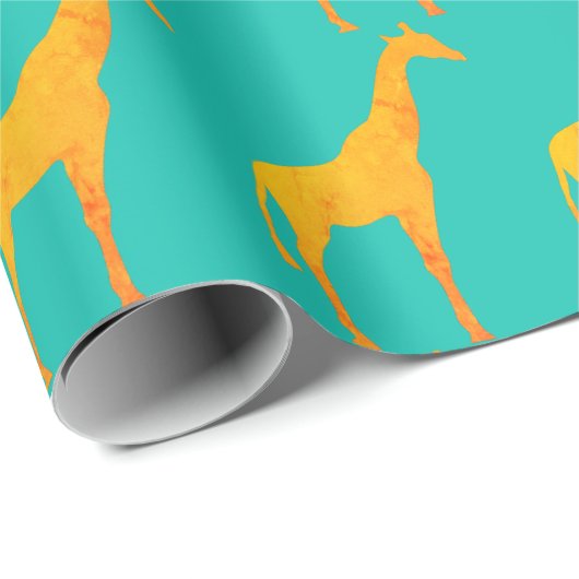Cadeaupapier - Gouden Giraffen (Rol Hoek)