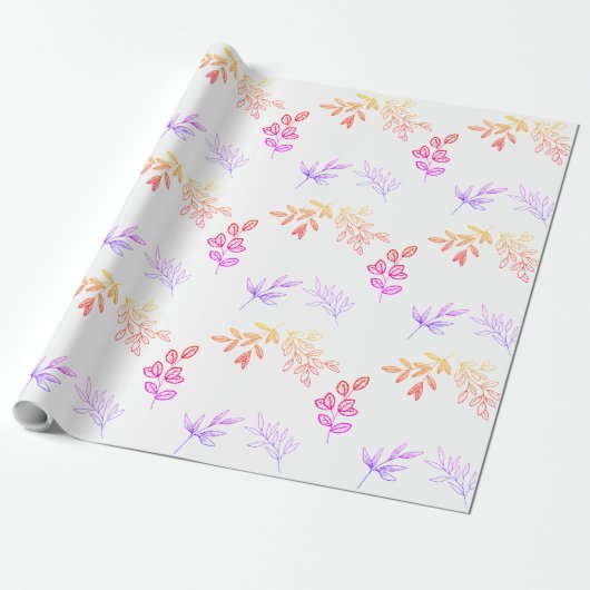 Cadeaupapier Gradiënt Blad Naadloos (Uitgerold)