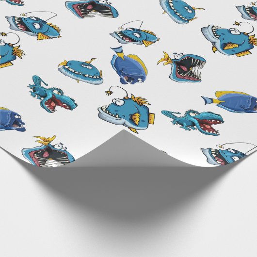 Cadeaupapier Grappig Zee Vis Monsters Tail Kind (Hoek)