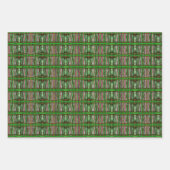 Cadeaupapier groen, zwart, rood, rood (Voorkant)