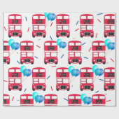 Cadeaupapier - Grote rode bus (Vlak)